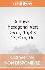 6 Bowls Hexagonal Vert Decor, 15,8 X 13,7Cm, Gr gioco
