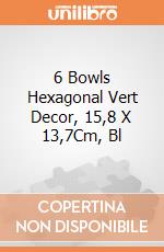 6 Bowls Hexagonal Vert Decor, 15,8 X 13,7Cm, Bl gioco