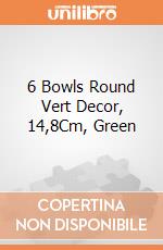 6 Bowls Round Vert Decor, 14,8Cm, Green gioco