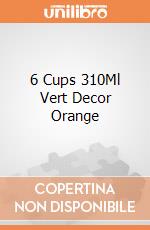 6 Cups 310Ml Vert Decor Orange gioco