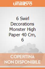 6 Swirl Decorations Monster High Paper 40 Cm, 6 gioco
