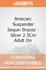 Amscan: Suspender Sequin Braces - Silver 2.5Cm Adult On giochi