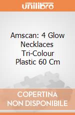 Amscan: 4 Glow Necklaces Tri-Colour Plastic 60 Cm giochi