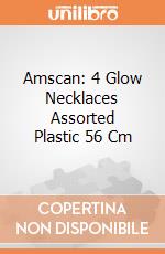 Amscan: 4 Glow Necklaces Assorted Plastic 56 Cm giochi