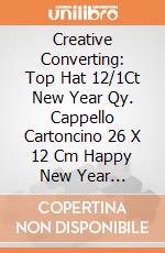 Creative Converting: Top Hat 12/1Ct New Year Qy. Cappello Cartoncino 26 X 12 Cm Happy New Year Argento/Nero giochi