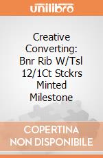 Creative Converting: Bnr Rib W/Tsl 12/1Ct Stckrs Minted Milestone giochi
