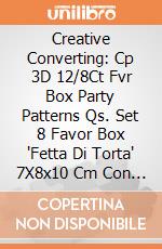 Creative Converting: Cp 3D 12/8Ct Fvr Box Party Patterns Qs. Set 8 Favor Box 'Fetta Di Torta' 7X8x10 Cm Con Candela.Insieme Formano Una Torta giochi