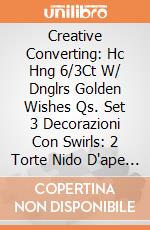 Creative Converting: Hc Hng 6/3Ct W/ Dnglrs Golden Wishes Qs. Set 3 Decorazioni Con Swirls: 2 Torte Nido D'ape + 1 Cart. 91 Cm Golden Wish giochi