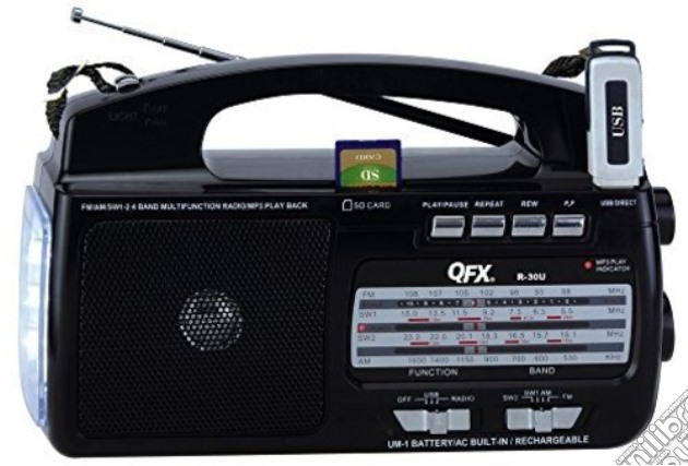 Qfx R30U Bt Am Fm Sw1-Sw2 Radio Flashlight Black - Qfx R30U Bt Am Fm Sw1 Radio Flashlight Black gioco