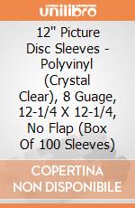 12'' Picture Disc Sleeves - Polyvinyl (Crystal Clear), 8 Guage, 12-1/4 X 12-1/4, No Flap (Box Of 100 Sleeves) gioco