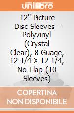 12'' Picture Disc Sleeves - Polyvinyl (Crystal Clear), 8 Guage, 12-1/4 X 12-1/4, No Flap (10 Sleeves) gioco