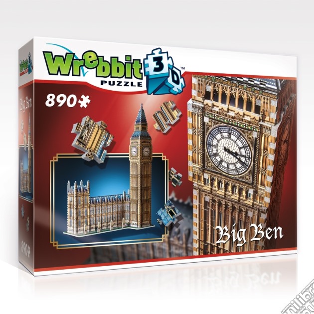 Wrebbit W3D-2002 - 3D Puzzle 890 Pz - Classics Collection - Big Ben  gioco di Wrebbit