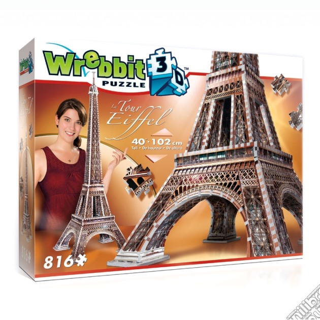 Wrebbit W3D-2009 - 3D Puzzle 816 Pz - Classics Collection - Eiffel Tower  gioco di Wrebbit