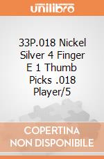 33P.018 Nickel Silver 4 Finger E 1 Thumb Picks .018 Player/5 gioco di Dunlop