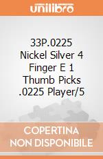 33P.0225 Nickel Silver 4 Finger E 1 Thumb Picks .0225 Player/5 gioco di Dunlop