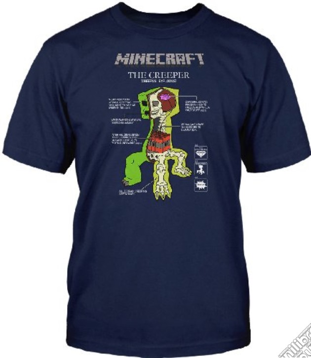 Minecraft - Creeper Anatomy (T-Shirt Uomo S) gioco di TimeCity