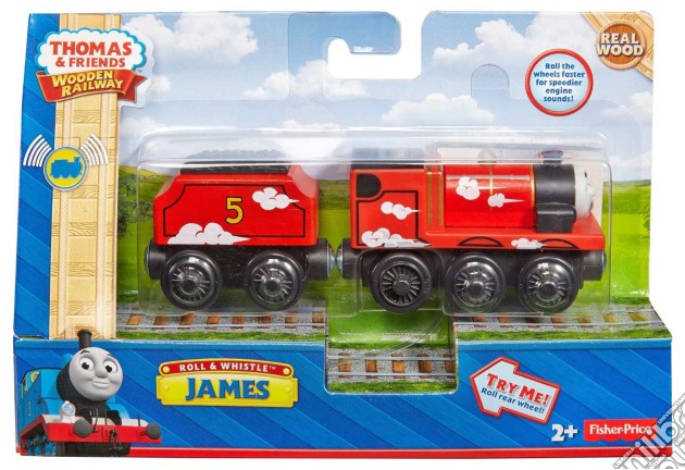 Mattel BDG14 - Thomas And Friends - Wooden Railway - James Spingi E Fischia gioco di Mattel