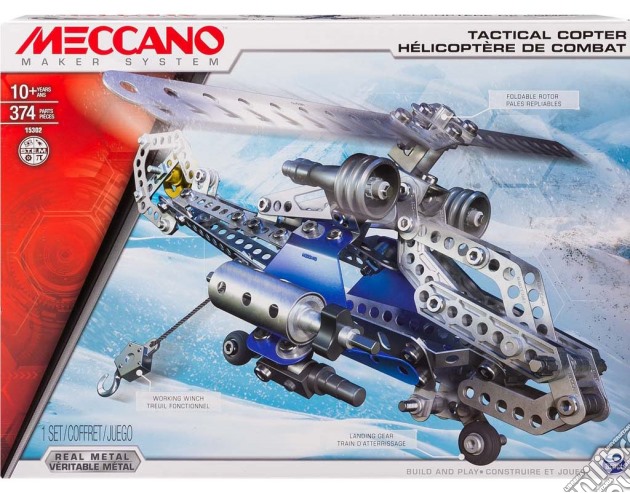 Meccano - Tactical Copter - Confezione 2 Modelli Elicottero / Aliante 374 Pz gioco di Spin Master