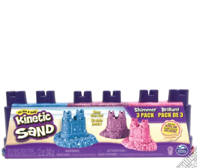 Kinetic Sand - Confezione Da 3 Sabbie Brillanti gioco di Spin Master