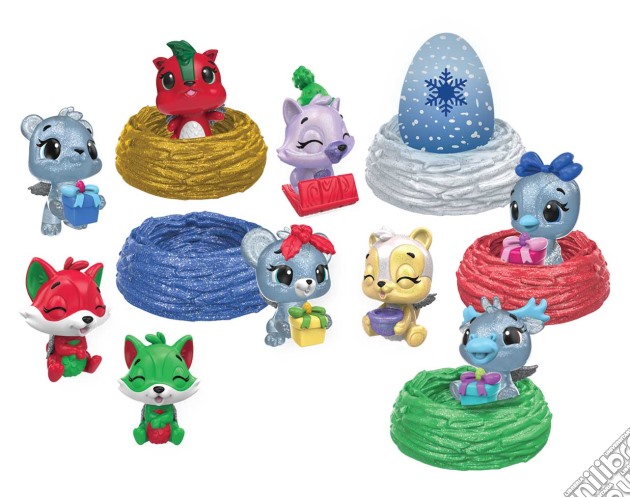 Display 12 Pz - Hatchimals - Colleggtibles - Collezione Natale - Uovo Con Uccellino 4 Cm gioco di Spin Master