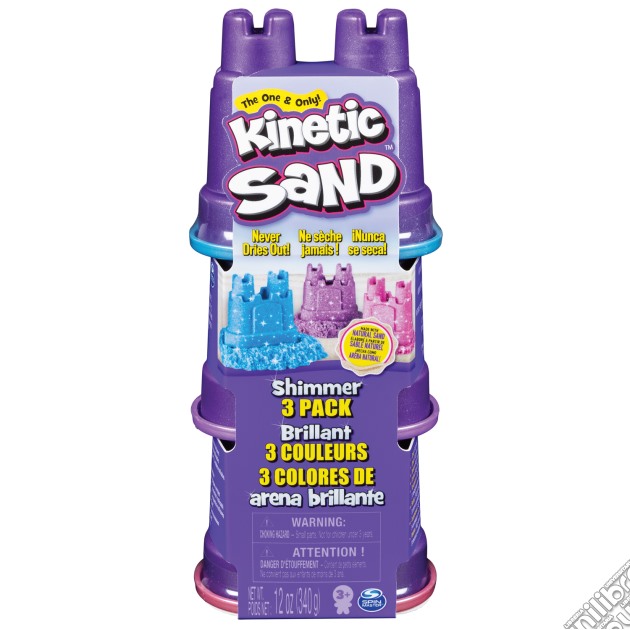 Spin Master 6053520 - Kinetic Sand - Confezione Da 3 Sabbie Brillanti gioco di Spin Master