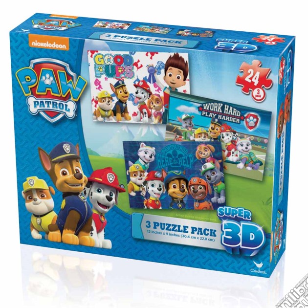 Paw Patrol - Confezione 3 Puzzle Lenticolare 3D gioco