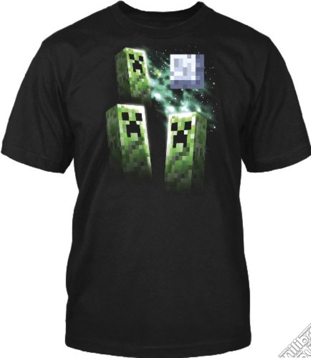 Minecraft - Three Creeper Moon (T-Shirt Uomo S) gioco di TimeCity