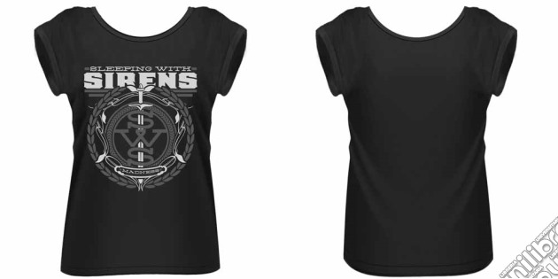 Sleeping With Sirens - Crest (rolled Sleeve T-shirt, Girls Womens: 10) gioco
