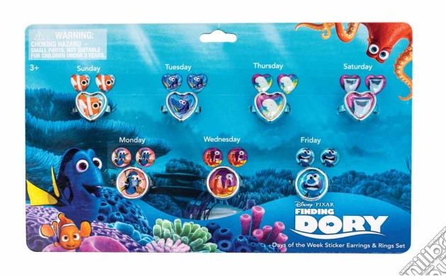 Disney: Alla Ricerca Di Dory - Orecchini Sticker E Anelli Per Tutta La Settimana gioco