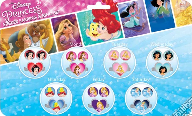 Principesse Disney - Orecchini Sticker E Anelli Per Tutta La Settimana gioco