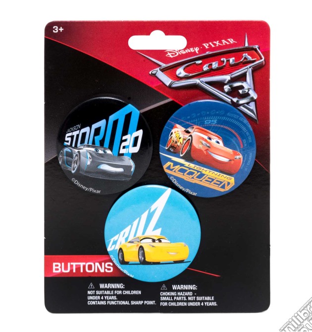 Cars 3 - 3 Spille Di Metallo 3,8 Cm Su Backercard gioco di Joy Toy