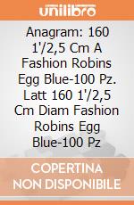Anagram: 160 1'/2,5 Cm A Fashion Robins Egg Blue-100 Pz. Latt 160 1'/2,5 Cm Diam Fashion Robins Egg Blue-100 Pz giochi