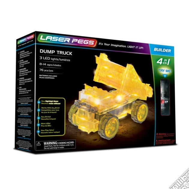 Laser Pegs - Bulldozer (76 Pz 3 Led) gioco di Laser Pegs