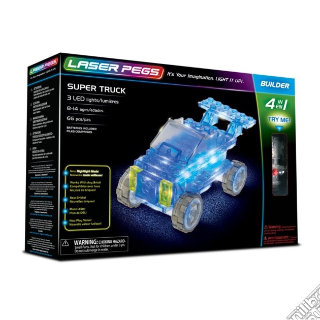 Laser Pegs - Super Truck (66 Pz 3 Led) gioco di Laser Pegs