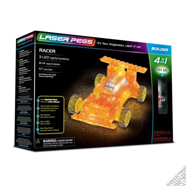 Laser Pegs - Racer (57 Pz 3 Led) gioco di Laser Pegs