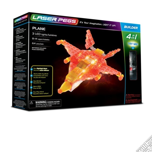 Laser Pegs - Aereo (64 Pz 3 Led) gioco di Laser Pegs
