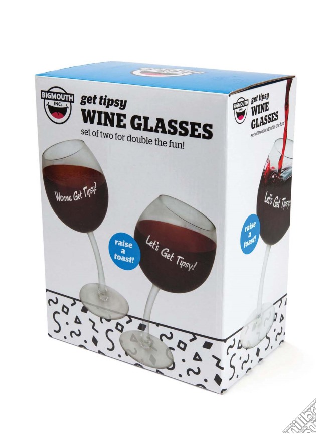 Big Mouth Bmwg-0019 - Wine Glass Tipsy Pair gioco di Big Mouth