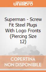Superman - Screw Fit Steel Plugs With Logo Fronts (Piercing Size 12) gioco di TimeCity