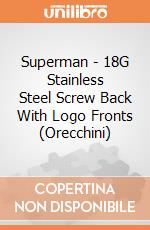 Superman - 18G Stainless Steel Screw Back With Logo Fronts (Orecchini) gioco di TimeCity