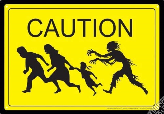 Zombie Caution Tin Sign gioco di Aquarius