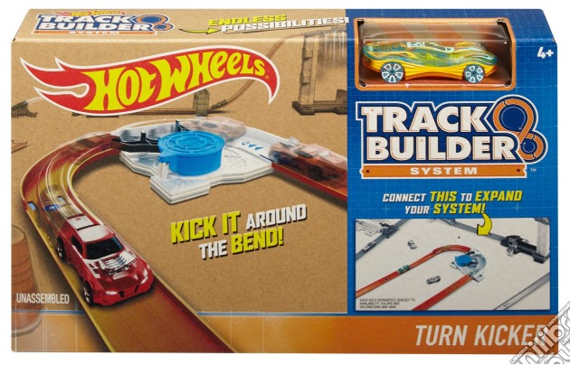 Mattel DJD67 - Hot Wheels - Track Builder - Essential Pack - Lanciatore + Veicolo - Turn Kicker gioco di Hot Wheels