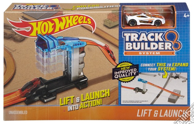 Mattel DJD66 - Hot Wheels - Track Builder - Essential Pack - Lanciatore + Veicolo - Lift And Launch gioco di Hot Wheels