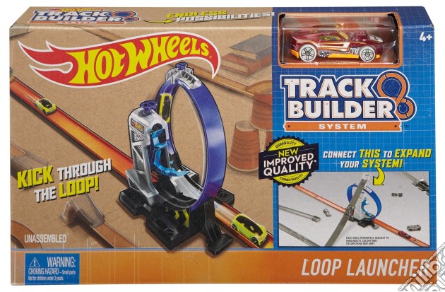 Mattel DMH51 - Hot Wheels - Track Builder - Essential Pack - Lanciatore + Veicolo - Loop Launcher gioco di Hot Wheels