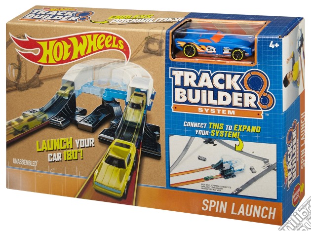 Mattel DNB70 - Hot Wheels - Track Builder - Essential Pack - Lanciatore + Veicolo - Spin Launch gioco di Hot Wheels