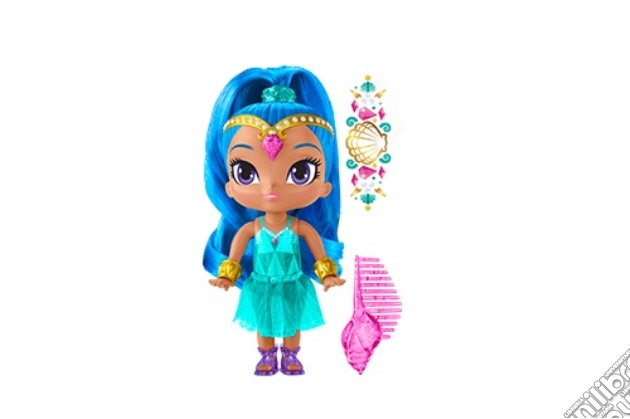 Mattel DTK82 - Shimmer And Shine - Bambola 15 Cm Capelli Lunghi - Genie Beach Shine gioco di Fisher Price