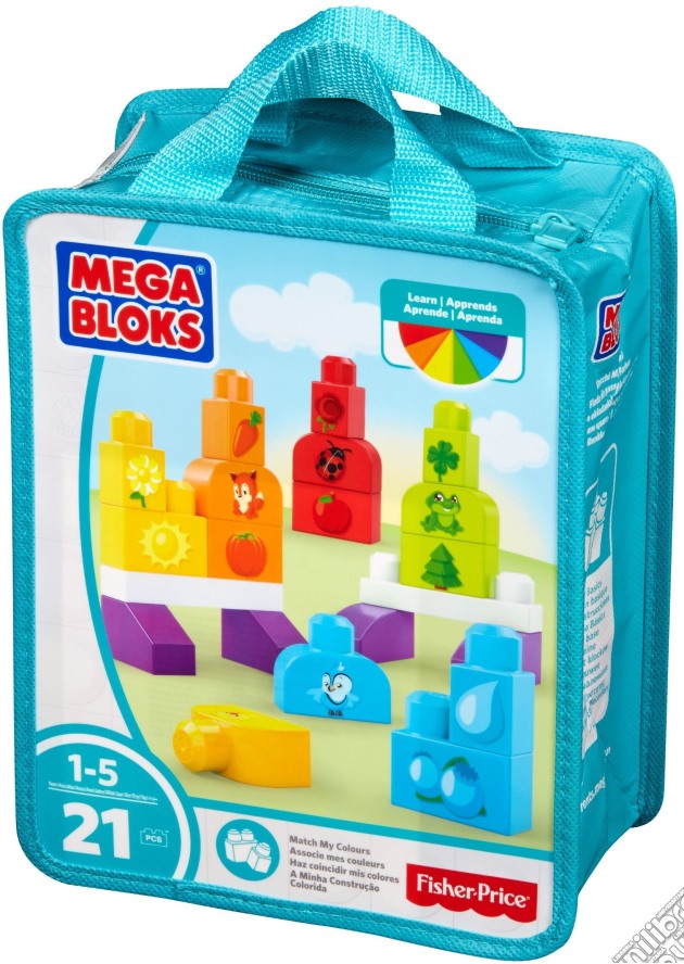 Mega Bloks DXH33 - First Builders - Sacca Costruisci E Impara - Colori gioco di Mega Bloks