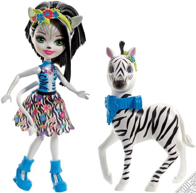 Mattel FKY75 - Enchantimals - Bambola + Amico Cucciolo Large - Zelena La Zebra gioco di Mattel