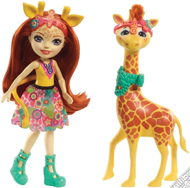 Mattel FKY74 - Enchantimals - Bambola + Amico Cucciolo Large - Gillian La Giraffa gioco di Mattel
