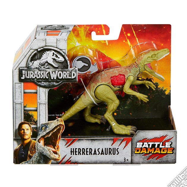 Mattel FNB34 - Jurassic World - Dino Damage - Herrerasaurus gioco di Mattel