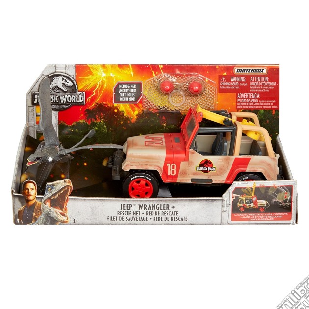 Mattel FNP46 - Jurassic World - Jeep 20 Cm Con Trappola Rete gioco di Mattel